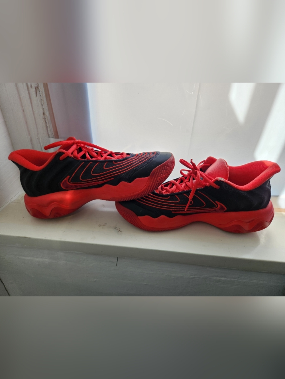 Red and Black Athletic Sneakers - Lightweight Comfort